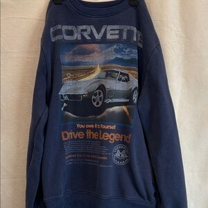 Corvette Blue Graphic Men's Crewneck Sweater